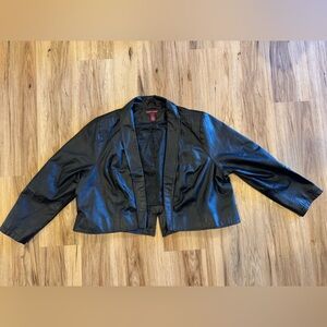 Jessica London Shiny Black Leather Jacket